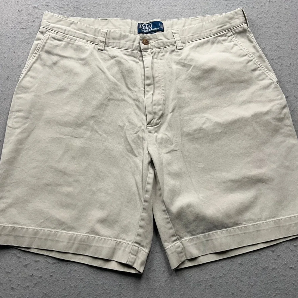 Polo Ralph Lauren Prospect Shorts Mens 38 Tan Khaki Chino Cotton Twill 1632‎